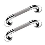 HONPHIER 2Pack Anti-Slip Grab Bars - Safety Shower Handrails - Toilet Grab Handle - SUS 304 Stainless Steel Bathroom Support Rail (12inch/300mm)