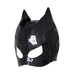 FRLUYNG Halloween Cat Mask Women's Black PU Leather Catwoman Mask Cat Masquerade Masks Halloween Mask Carnival Party Costume Cosplay, M