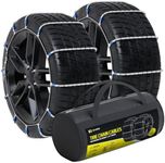 Tire Chain Cables For Snow & Ice, Fits Passenger Cars & Some SUVs, Constructed to Provide Maximum Traction & Grip - Set of 2 (Medium)