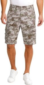Match Men's Twill Comfort Cargo Short Without Belt, Light Brown camo, Medium