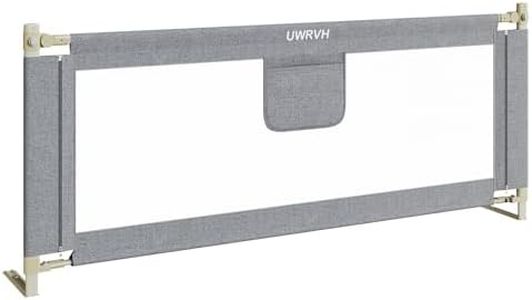 UWRVH Bed Rails for Toddlers,Toddler Bed Rails,Bed Rail for Baby - Adjustable Height Bed Guard with Child Safety Lock, Universal Fit for King/Full/Twin Beds (Grey, 1 Side 78.7Inch)