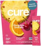 Cure Hydration | Plant-Based Electrolyte Drink Mix | No Added Sugar | FSA & HSA | Dehydration Relief Powder Made with Coconut Water | Non-GMO | Vegan | Pouch of 14 Packets - Tropical Punch