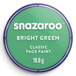 Snazaroo Classic Face and Body Paint for Kids and Adults, Bright Green Colour, Water Based, Easily Washable, Non-Toxic, Makeup, Body Painting for Parties, for Ages 3+