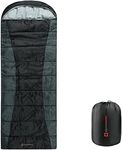 Alpine Swiss 0°C (32°F) Sleeping Bag Lightweight Waterproof with Compression Sack Adults All Seasons Camping Hiking Backpacking Travel Outdoor Indoor Black Gray