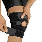 walgreen Xample Adjustable Knee Brace Support Neoprene Open Patella Ligament Support for Bursitis Joint Knee Compression Meniscus Tears Injuries Medical NHS Pain Relief Stabilizer Men & Women, Black