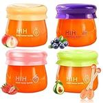 Lip Balm Set, Moisturizing Lip Balm Multipack Fruity Flavoured Chapstick, Honey Bottel Shape Hydrating Lip Mask - Peach, Blueberry, Strawberry, Avocado Lip Balms For Moisturize Anti-Cracking