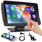 Podofo Wireless Carplay Screen for Car,7 inch Portable Car Stereo with Apple Carplay Android Auto, HD Touchscreen Bluetooth Radio Support Mirrorlink/Voice Control/FM Transmission/GPS/TF Card/AUX