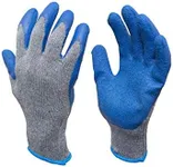 G & F Products Rubber Latex Coated Work Gloves for Construction, Blue, Crinkle Pattern, small (Sold by dozen, 12 Pairs) (1511S-DZ)