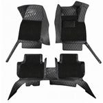 NEXTA Premium Faux Leather 7D Car Floor Mats for Honda Jazz Model (2018-2025)|| Luxury Leather with Grass Mat Complete Set || 100% Waterproof and Washable (Color Full Black)