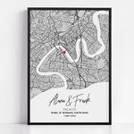 New Personalized Engagement Gift for Newly Engaged Couple, Engagement Map Print, Map Gift, Custom Engagement Gift, Map Print, Wall Art, Mark Your Moment (Dark Grey)