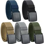 5pc Nylon Belt Plastic Buckle Tactical Military Canvas Outdoor Webbing Belt