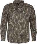 Mossy Oak Standard Men's Long Sleeve Camo Hunting Shirts Cotton Mill, Original Bottomland, Medium