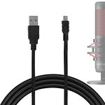 Geekria for Creators Micro USB to USB Microphone Cable 10 ft / 300 CM, Compatible with HyperX QuadCast SAMSON Meteor, Audio-Technica AT2005USB, FIFINE K690, K678 Balanced Mic Cord (Black)