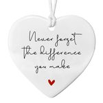 Never Forget The Difference You Make, Thank You Gift, Midwife Gift, Friend Gift, Ceramic Heart, Appreciation Gift, Appreciation Ornament, Coworker Meaningful Leaving, Retirement Gift