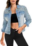 Hybrid & Company Women's Long Sleeve Denim Jackets Basic Button Down Jean Jacket with Pockets JK49416 LIGHT WASH XXS