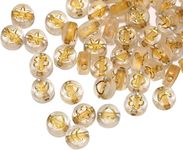 200pcs Gold Acrylic Flat Round Bead