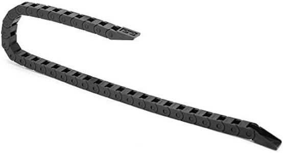 uxcell R15 7mm x 7mm Internal Size Black Plastic Cable Wire Carrier Drag Chain 1M Length for CNC