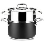 Magefesa® Prisma 7.9 inches steam Pot with lid, Made in 18/10 Stainless Steel, for All Types of Kitchens, Induction, Easy Cleaning, Dishwasher and Oven Safe up to 392ºF