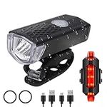 YIYIKU Bike Lights Front And Back,Super Bright Bicycle Light Set LED with USB Rechargeable,IPX5 Waterproof,Easy Mount Cycle Lights,Headlight and Taillight Mountain Road Bicycle For Night Riding