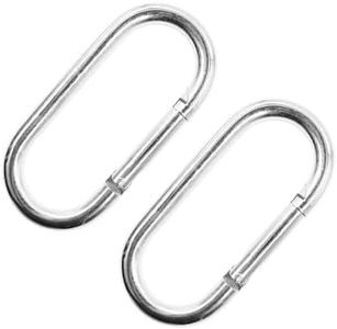 Oval Carabiner Clips,TTZEZE Iron Spring Snap Hooks,Galvanized Locking Carabiners,Heavy Duty O Shape Carabiners,Key Rings Chain Connectors for Outdoor and Indoor Use 140mm/5.51'' - 2PCS