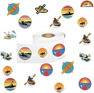 Kayak Stickers (500 Pieces), 10 Graphic Cartoon Decal Rolls Self Adhesive Seals for Kids Girls Boys Teen Birthday Party Decorations Water Bottle Laptop Scrapbook Cards Envelopes
