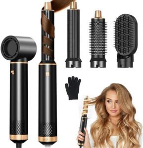 JINYAWA Pro 5 in 1 Air Styler, Multi Ionic Hair Dryer Brush Set, 800W Auto Air Wrap Hair Styler Without Heat Damage, Powerful Hair Styling Tools for Fast Drying, Curl, Volumize and Straighten