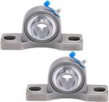 XIKE 2 Pcs SUCP205-16 Bore 1" All Stainless Steel Pillow Block Square Flange Mounted Ball Bearings, Solid Base and Self Aligning.