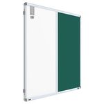 Pragati Systems® Prima Combination Board (Magnetic White Board and Green Chalkboard) for Home, Office & School with Heavy-Duty Aluminium Frame | 3x4 Feet (Pack of 1)