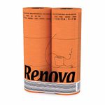 Renova Orange 3 Ply Toilet Paper (6 Rolls), 6 Count (Pack of 1)