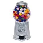 Medium Size 11" Metal and Glass Candy Gumball Machine, Silver Color [Toy]