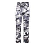 Bikers Gear Australia Kevlar Lined Protective Motorcycle Cargo Trouser Kevlar Jeans with Removable CE1621-1 Armour, Grey Camo, Size 30L