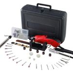 Cheston Mini Rotary Die Grinder Tool Kit Set of 105 pcs | 160W 33000 RPM | 6 Variable Speed with Flexible Shaft for Carving, Wood Punching, Sanding, Buffing, Polishing, and Engraving (Red)