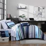 Nautica - Twin Comforter Set, Soft Bedding with Matching Sham & Bonus Throw Pillows, Striped Home Decor (Elliot Blue, Twin/Twin XL)