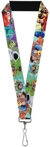 Disney Lanyard, Disney Pixar Movie Character Collage, Elastic, White