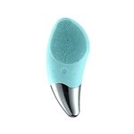 SONGQEE Sonic Facial Cleansing Brush Electric, Waterproof Silicone Face Massager Brush Rechargeable Face Scrubber, Mini Skin Cleanser Exfoliator for Anti-Aging Skincare (Blue) (Green)