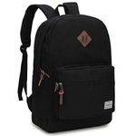 School Backpack for Men,RAVUO Water Resistant 15.6 inch Laptop Backpack Bookbags College Daypack Black Backpack School Bag with Side Pockets