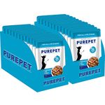 Purepet Wet Dog Food For All Life Stages, Chicken and Vegetable Chunks in Gravy, 24 Pouches (24x70g)