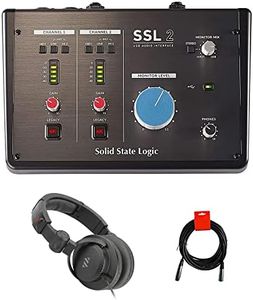 Ssl SSL-2 Desktop USB Type-C Audio Interface Bundle with Studio Monitor Headphone, MIDI Cable & XLR Cable