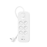 Belkin Surge Arrester Power Strip with USB 6 Outlets (Wall Mounted, 2m Power Cord, Green Light, 1 USB-C Port and 1 USB-A Port, Quick Charge PD, Protection up to 650 Joules)