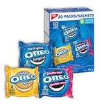 OREO Original Chocolate & Double Stuf & Golden Vanilla Sandwich Cookies, Snack Packs, School Snacks, 482 g