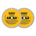 DEWALT DW3128P5 80-Tooth 12 in. Crosscutting Tungsten Carbide Miter Saw Blade - 2 Pack