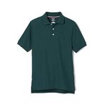 French Toast Boys' Short Sleeve Pique Polo Uniform Shirt (Standard & Husky), Hunter Green, 10-12