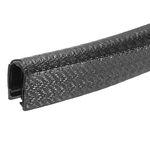 sourcing map Edge Trim Black U Shape Edge Protector Rubber with Steel Clips Fits 25/64"-35/64" Edge 6.56Ft/2Meter Length Door Edge Guards