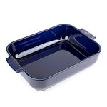 PEUGEOT - Rectangular Ceramic Baking Dish - 32 cm x 21..7 cm x 7.2 cm - Capacity: 2.7 L - 4-5 Servings - 10 Year Guarantee - Made In France - Blue Colour