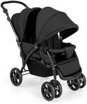 HONEY JOY Double Stroller, Foldable Lightweight Infant Twin Stroller with Tandem Seating, 5-Point Harness, Recline Seat, Storage Basket, Compact Baby Double Stroller Newborn and Toddler (Black)