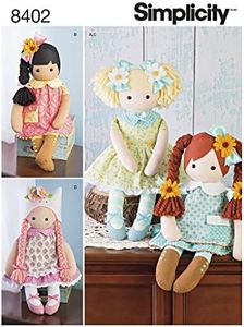 Simplicity US8402OS Sewing Pattern 23 Inch Stuffed Dolls with Clothes, One Size