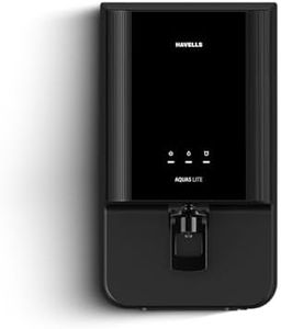 Havells Aquas Lite Water Purifier, UV + UF Purification, Vital Magnesium Enriched, 7-stages, 7L Storage, Ideal for Borewell, Tanker & Municipal Water, Significant water savings, BIS Approved, Black