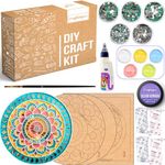 Craftinger Lippan Art Kit - DIY Decor with Pre-Marked MDF Shapes, Acrylic Colors, and Mirrors