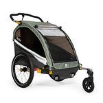 Burley D'Lite™ X Kids Bike Trailer & Stroller, Sage Green/Charcoal Grey, Double