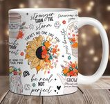 Choicecases " There NO ONE Like You BE Kind to Your Mind BE Real NOT Perfect Ceramic Microwave Safe Coffee Mug for Gift to Couples Wife Husband Boyfriend Girfriend Brother 350 ml Design_2571